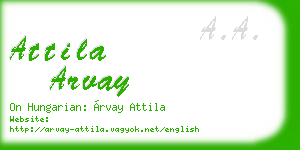 attila arvay business card
